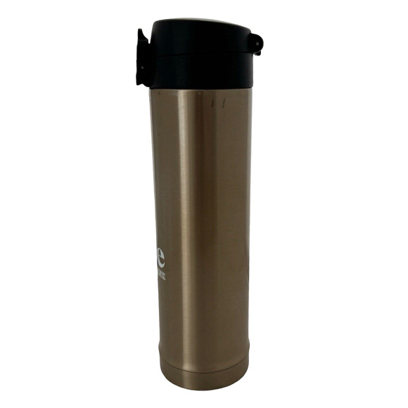 PINK Victorias Secret Travel Mug Runs On Coffee 15 oz Brown Gold Tone Hot Cold - Picture 4 of 9